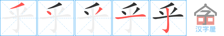 乎 stroke order diagram