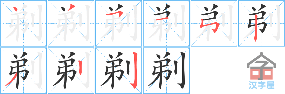 剃 stroke order diagram