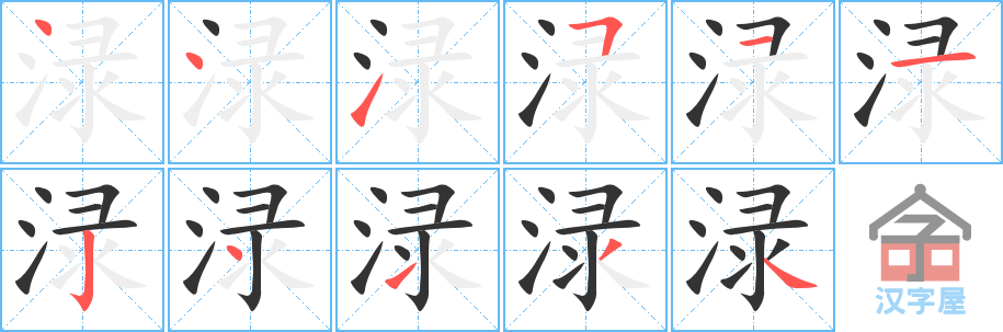 渌 stroke order diagram