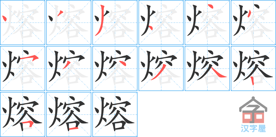 熔 stroke order diagram