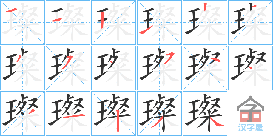 璨 stroke order diagram