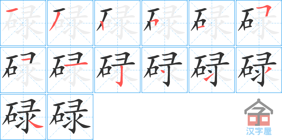 碌 stroke order diagram