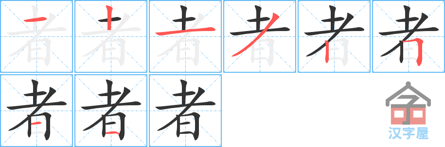 者 stroke order diagram