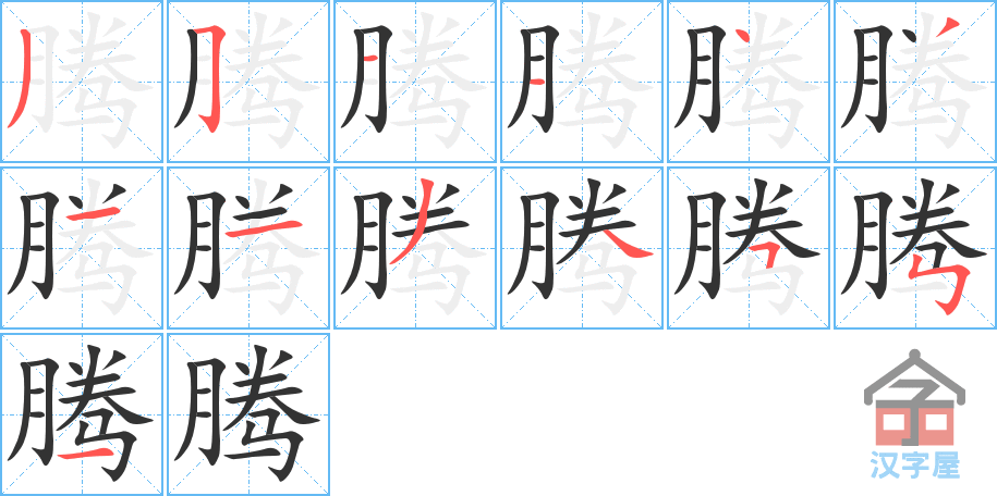 腾 stroke order diagram