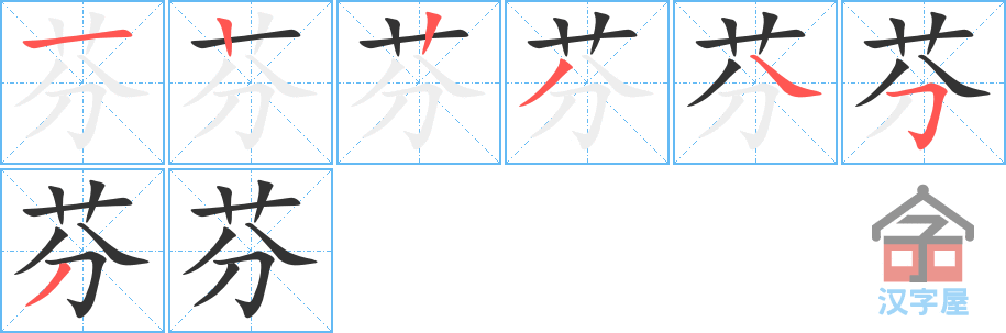 芬 stroke order diagram