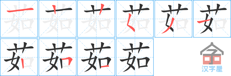 茹 stroke order diagram