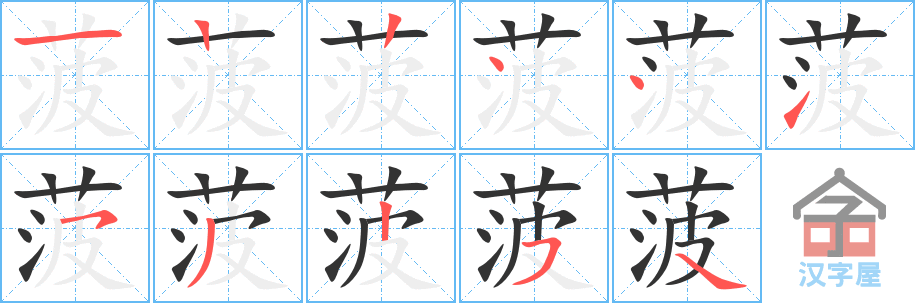 菠 stroke order diagram