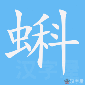 蝌 stroke order animation
