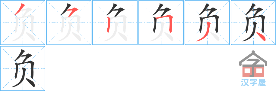 负 stroke order diagram