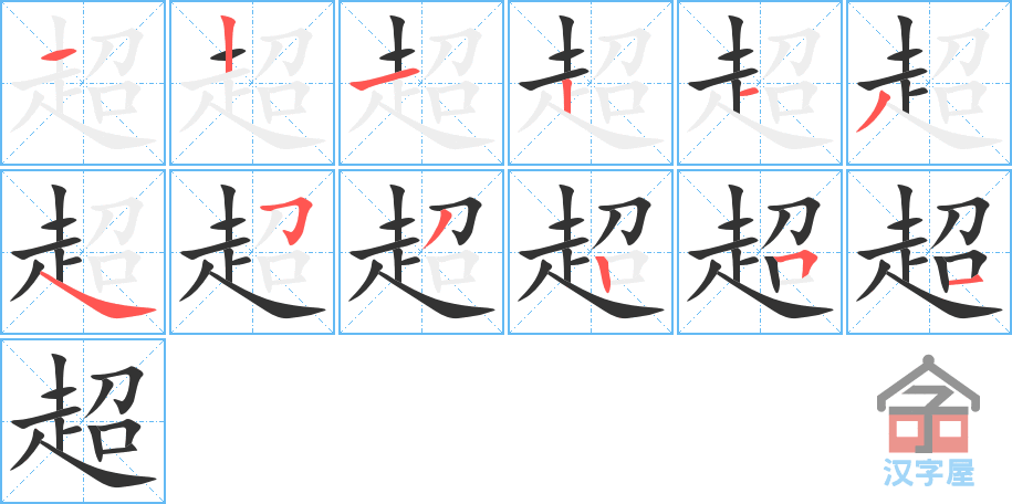 超 stroke order diagram