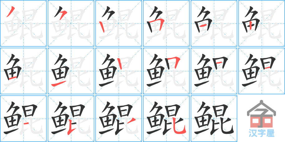 鲲 stroke order diagram