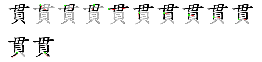 貫 stroke order diagram